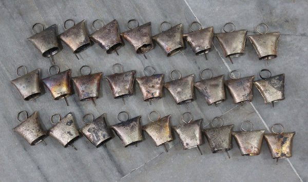 Recycled Iron Trapezoid shape Bells 1.8" Inches Height Antique Rustic Finish Loud Sound Wholesale Lot