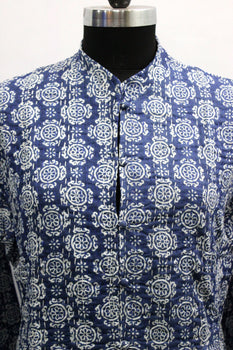 Women Printed Blue Kantha Stitch Cotton Lightweight Fashion Wear Jacket