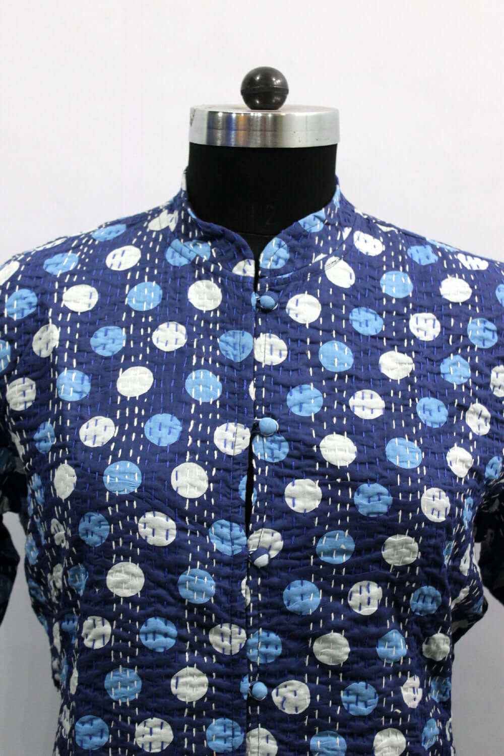 Women’s Lightweight Blue Kantha Stitch Cotton Jacket