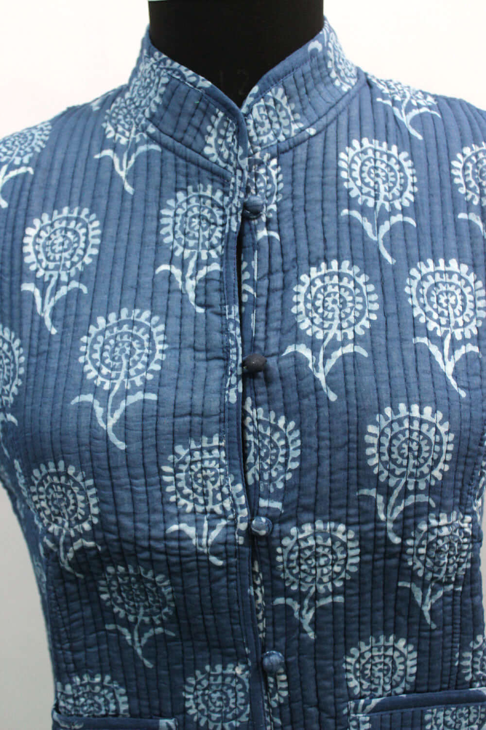 Reversible Women's Blue Quilted Cotton Jacket