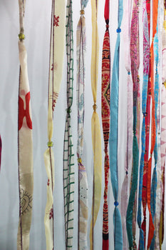 Recycled silk sari doorway curtains