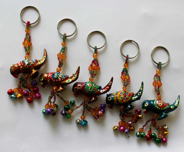 Hand Painted Animal Key Rings Assorted Turtle Bird Elephant Key Chain Gifts - Mangogiftsstore