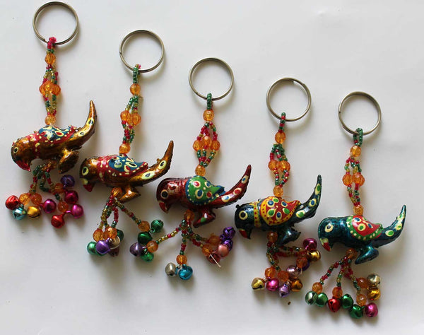 Hand Painted Animal Key Rings Assorted Turtle Bird Elephant Key Chain Gifts - Mangogiftsstore