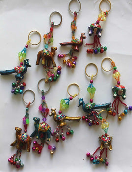 Hand Painted Animal Key Rings Assorted Turtle Bird Elephant Key Chain Gifts - Mangogiftsstore