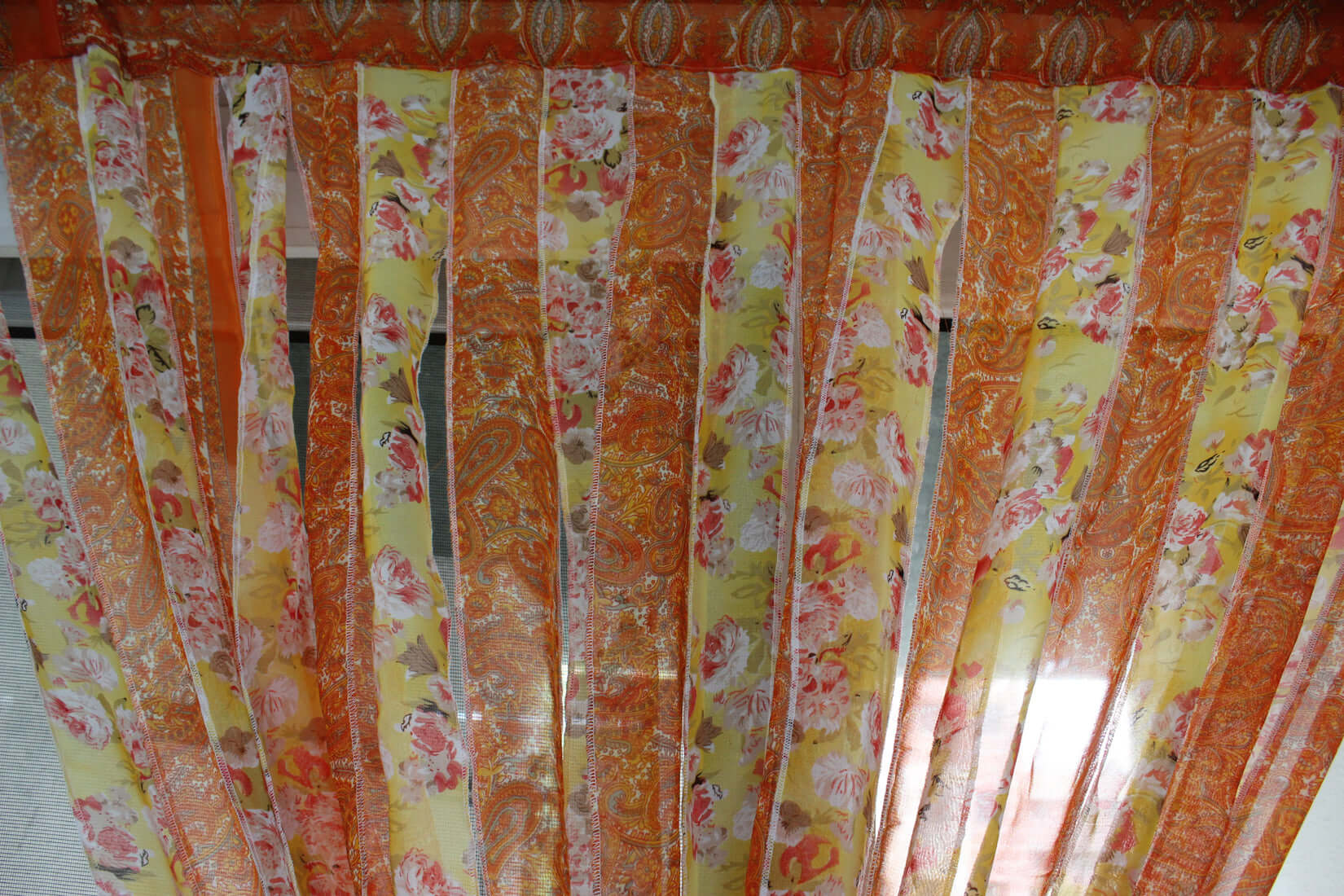 Bohemian Silk Sari Doorway Curtain - Hippy Decor