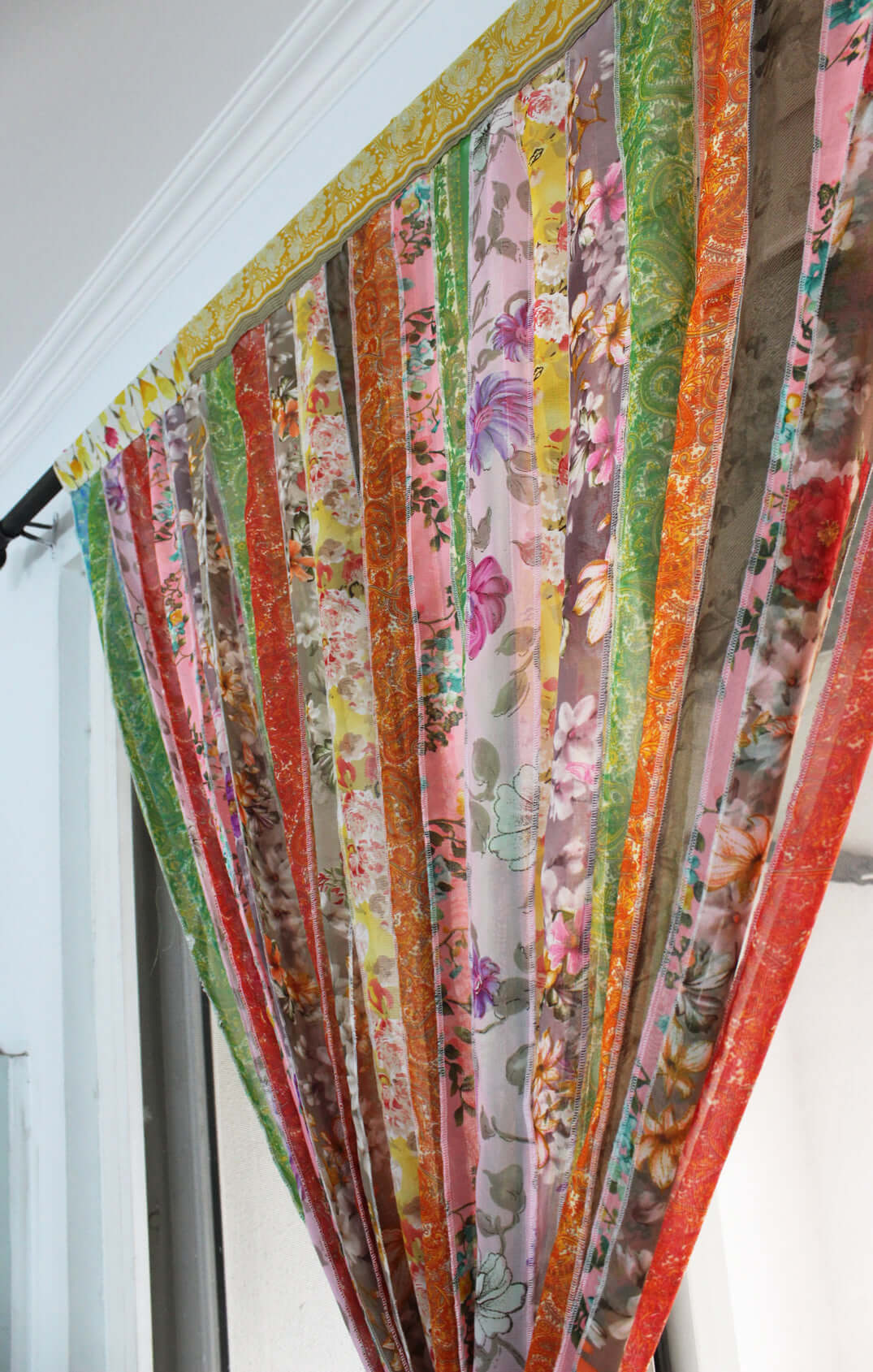 Bohemian Silk Sari Doorway Curtain - Hippy Decor
