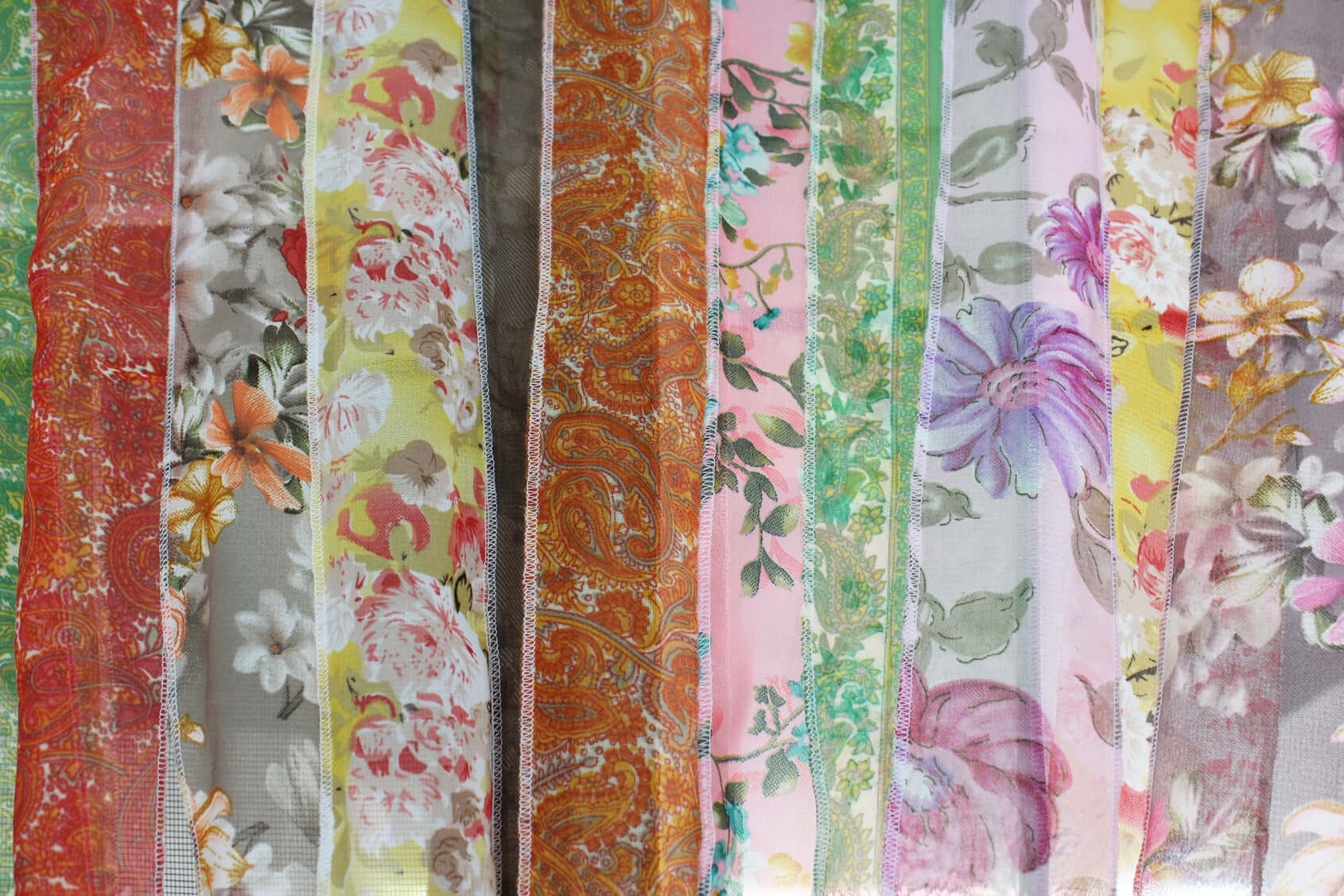 Bohemian Silk Sari Doorway Curtain - Hippy Decor