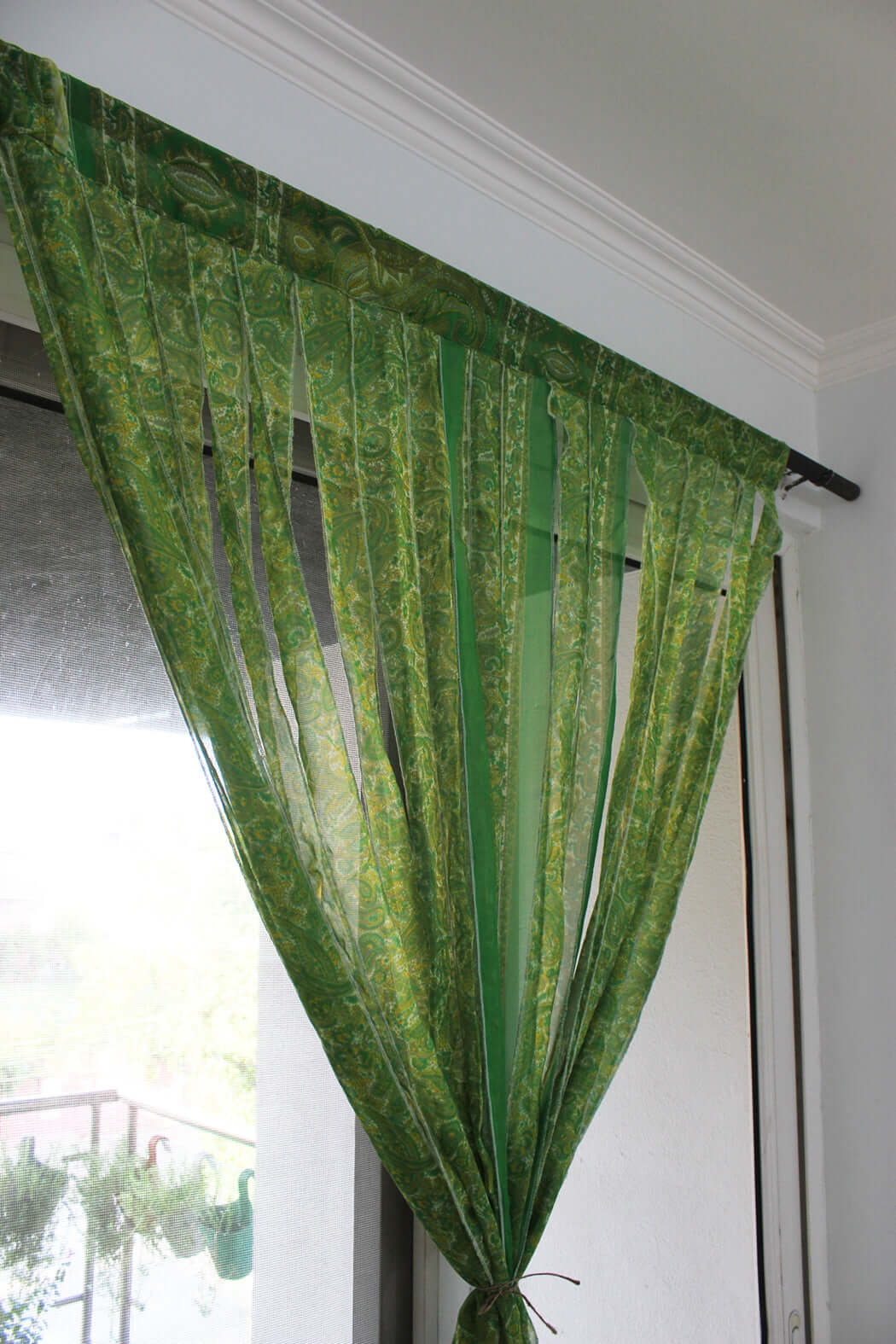 Bohemian Silk Sari Doorway Curtain - Hippy Decor