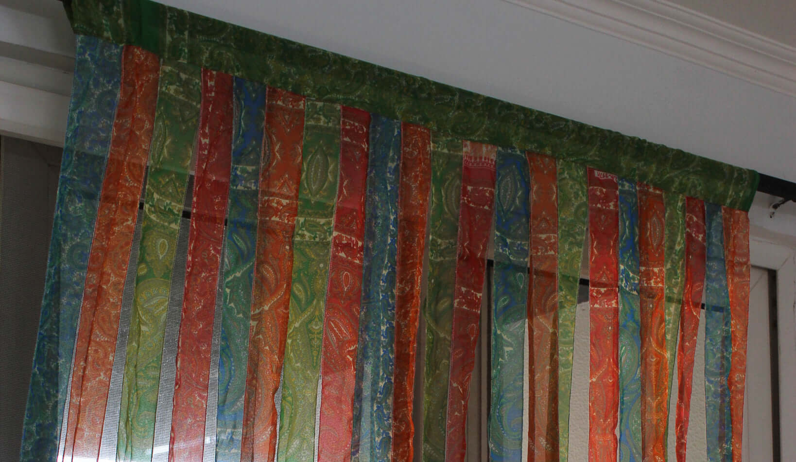 Bohemian Silk Sari Doorway Curtain - Hippy Decor