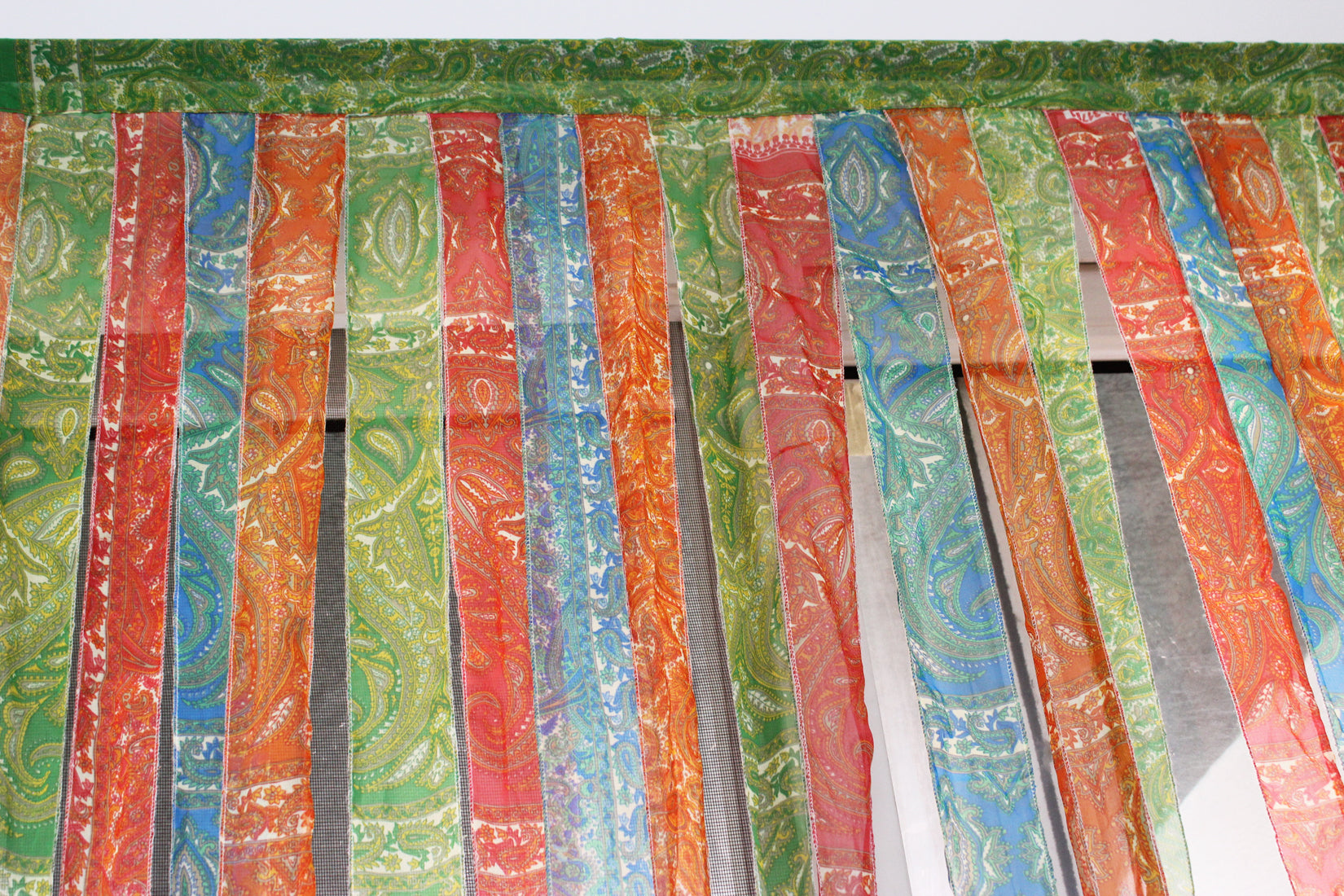 Mango Gifts New Indain Silk Sari Fabric Strip Doorway Curtain Bohemian Theme Hippy Hippie Gypsy Bohemian Decor