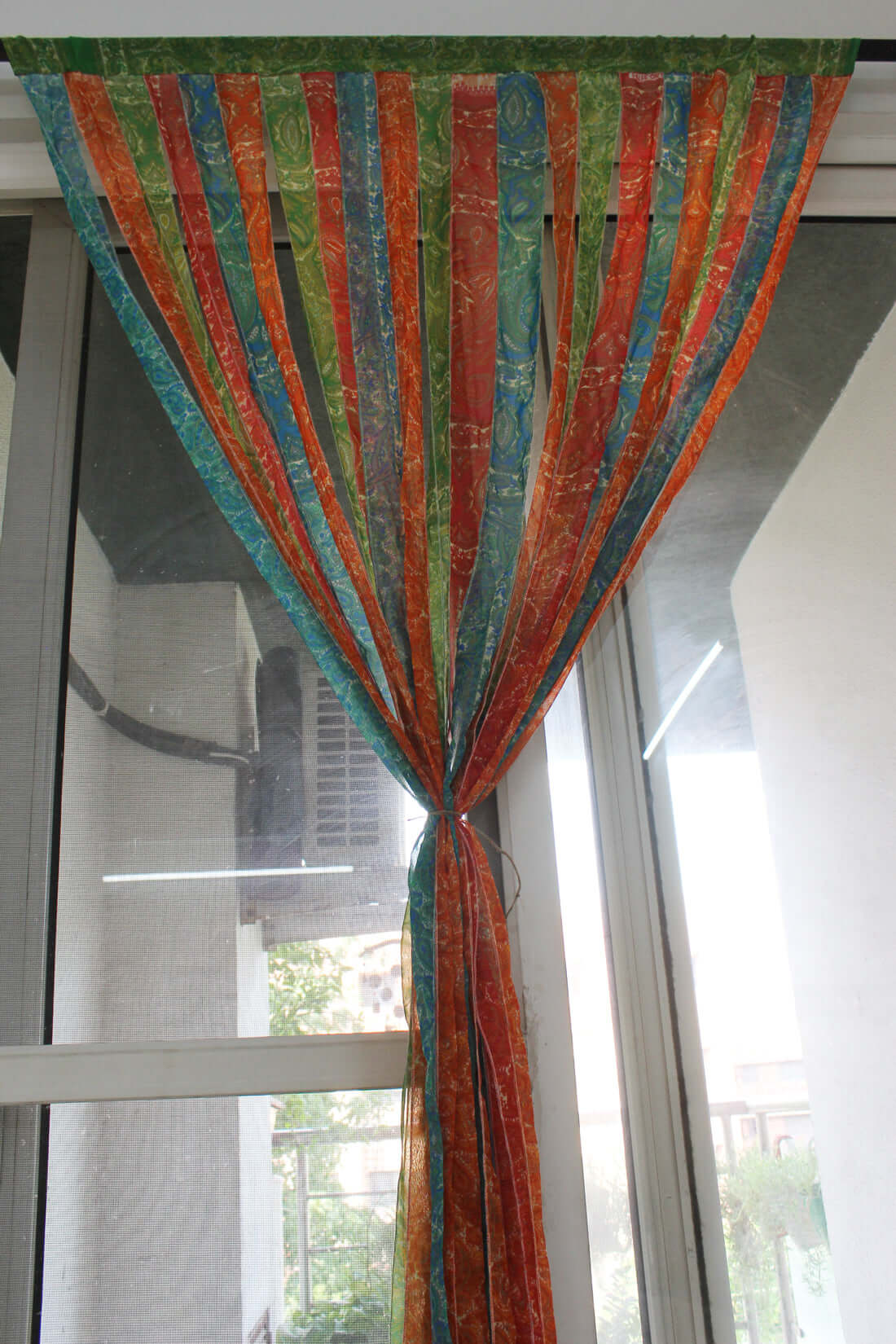 Bohemian Silk Sari Doorway Curtain - Hippy Decor