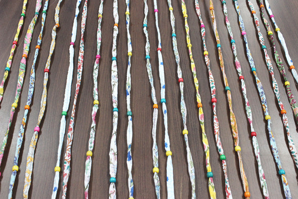 Bohemian Hippy Beaded Doorway Garland Rod Pocket Curtains Multicolour Boho Home Decor 80" x 40" Inch