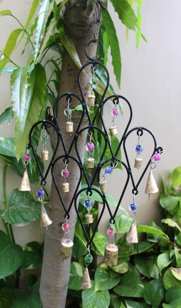 Recycled Iron Teardrop Wind chime bells Metal Wall Hanging Garden Outdoor Patio Decor Mobiles - Mangogiftsstore