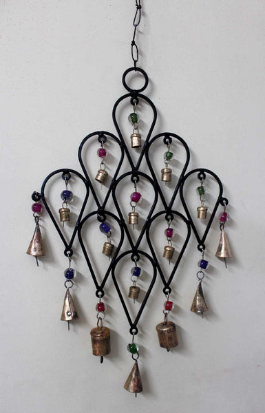 Recycled Iron Teardrop Wind chime bells Metal Wall Hanging Garden Outdoor Patio Decor Mobiles - Mangogiftsstore