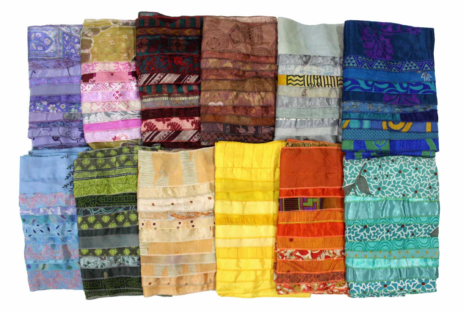 Handmade Vintage Silk Sari Scarves & Stoles from India Recycled Sari