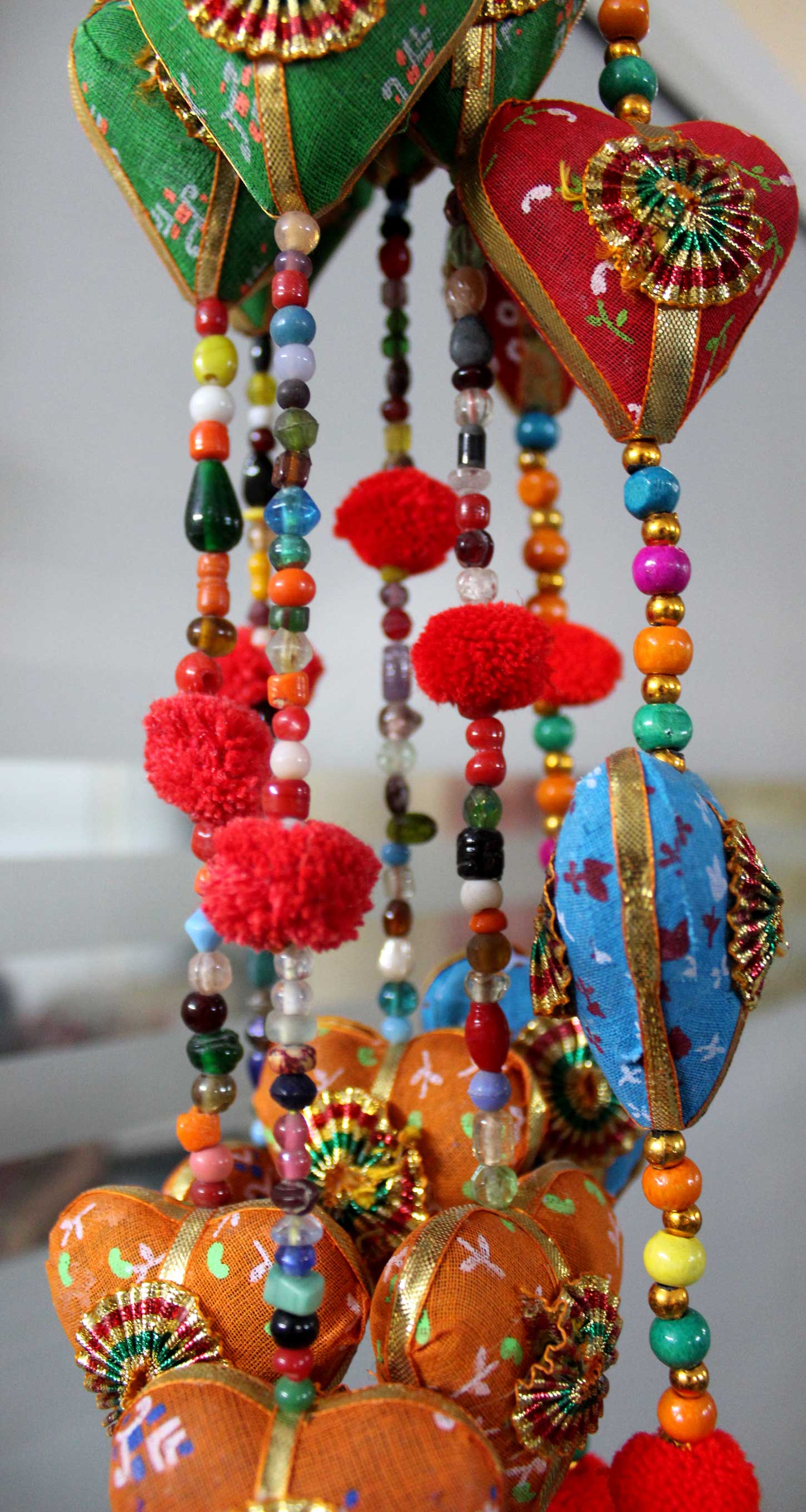 Handmade Decorative Cotton 5 Hearts Wall Hanging Decor