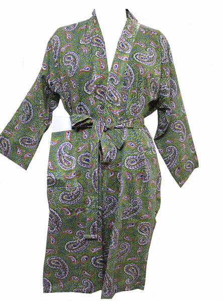 Hand Block Print 100%Cotton Kimono Bathrobe Women Floral Dress Wholesale Lot - Mangogiftsstore