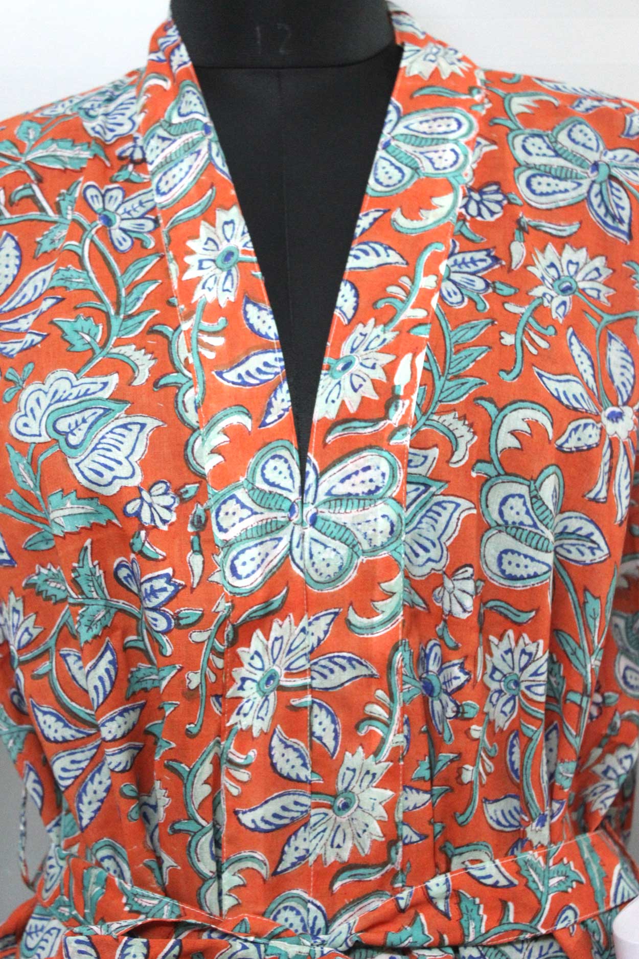 Hand Block Print 100%Cotton Kimono Bathrobe Women Floral Dress Wholesale Lot - Mangogiftsstore