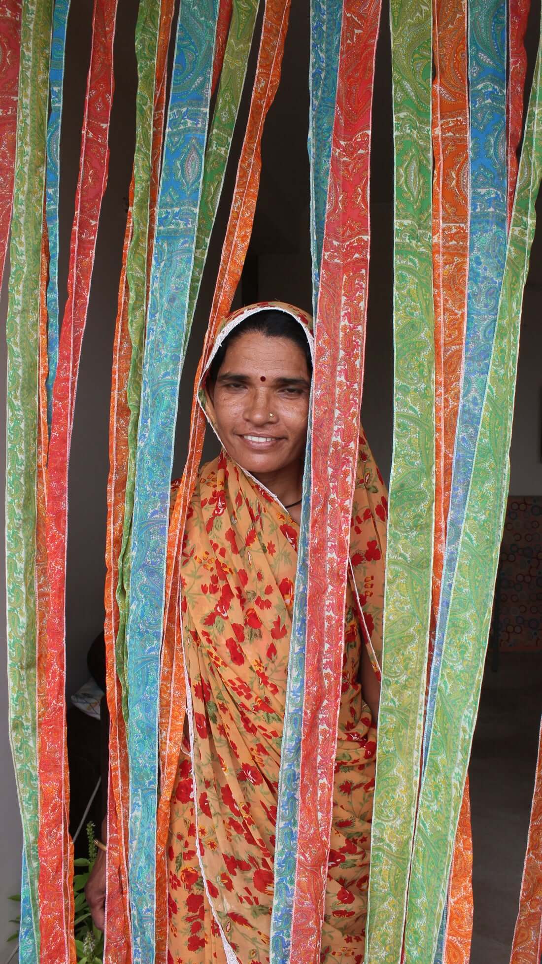 Bohemian Silk Sari Doorway Curtain - Hippy Decor