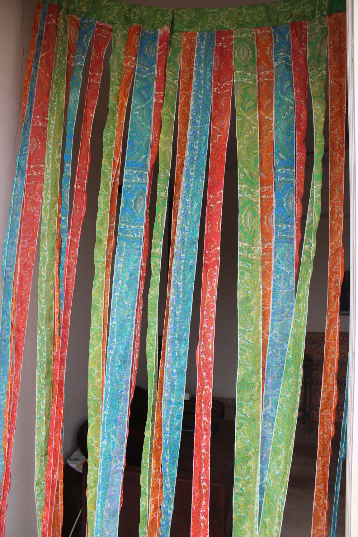 Bohemian Silk Sari Doorway Curtain - Hippy Decor