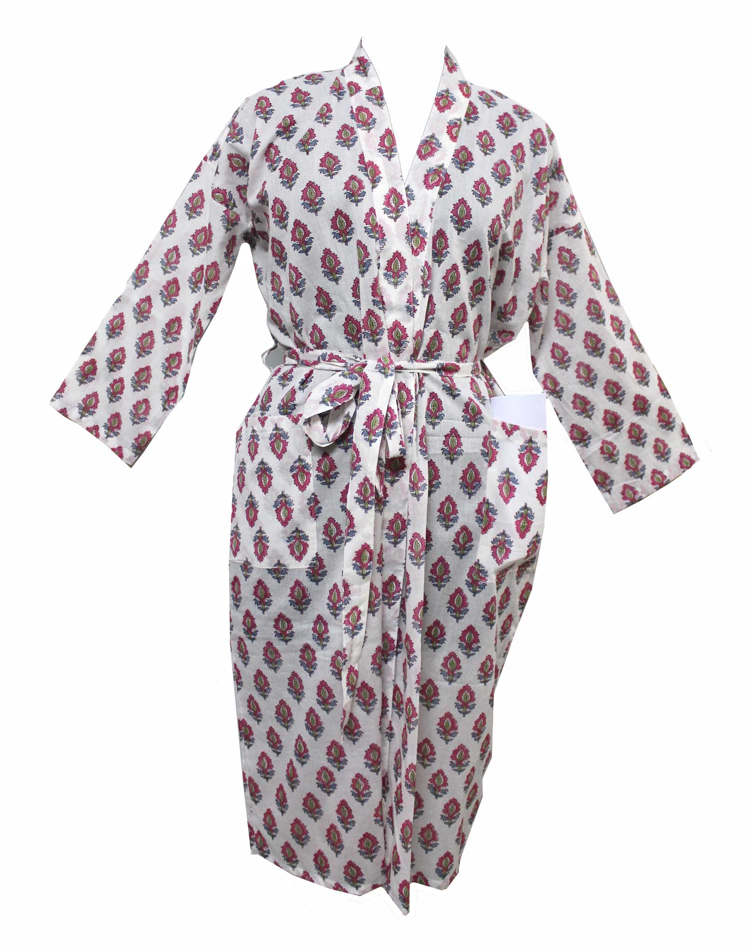 Hand Block Print 100%Cotton Kimono Bathrobe Women Floral Dress Wholesale Lot - Mangogiftsstore