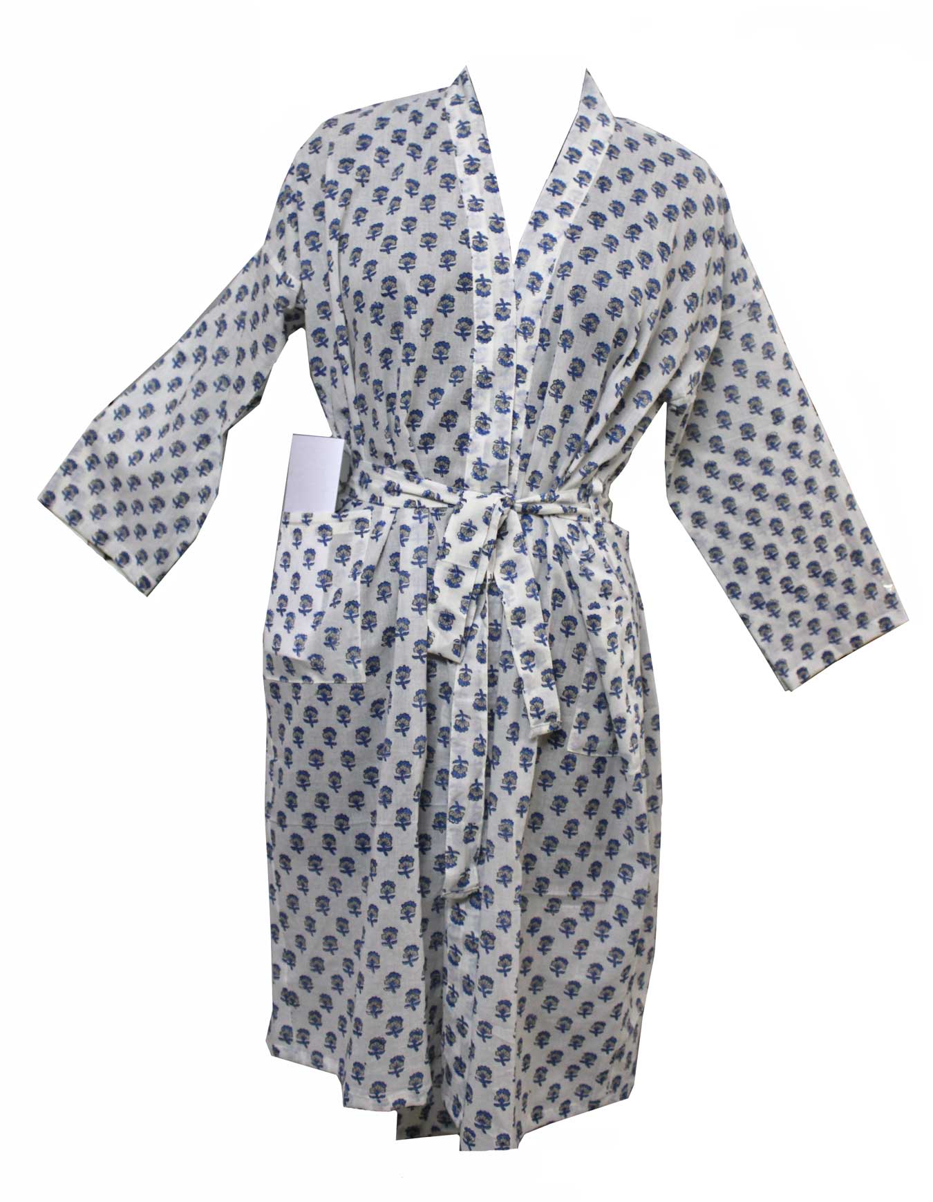 Hand Block Print 100%Cotton Kimono Bathrobe Women Floral Dress Wholesale Lot - Mangogiftsstore