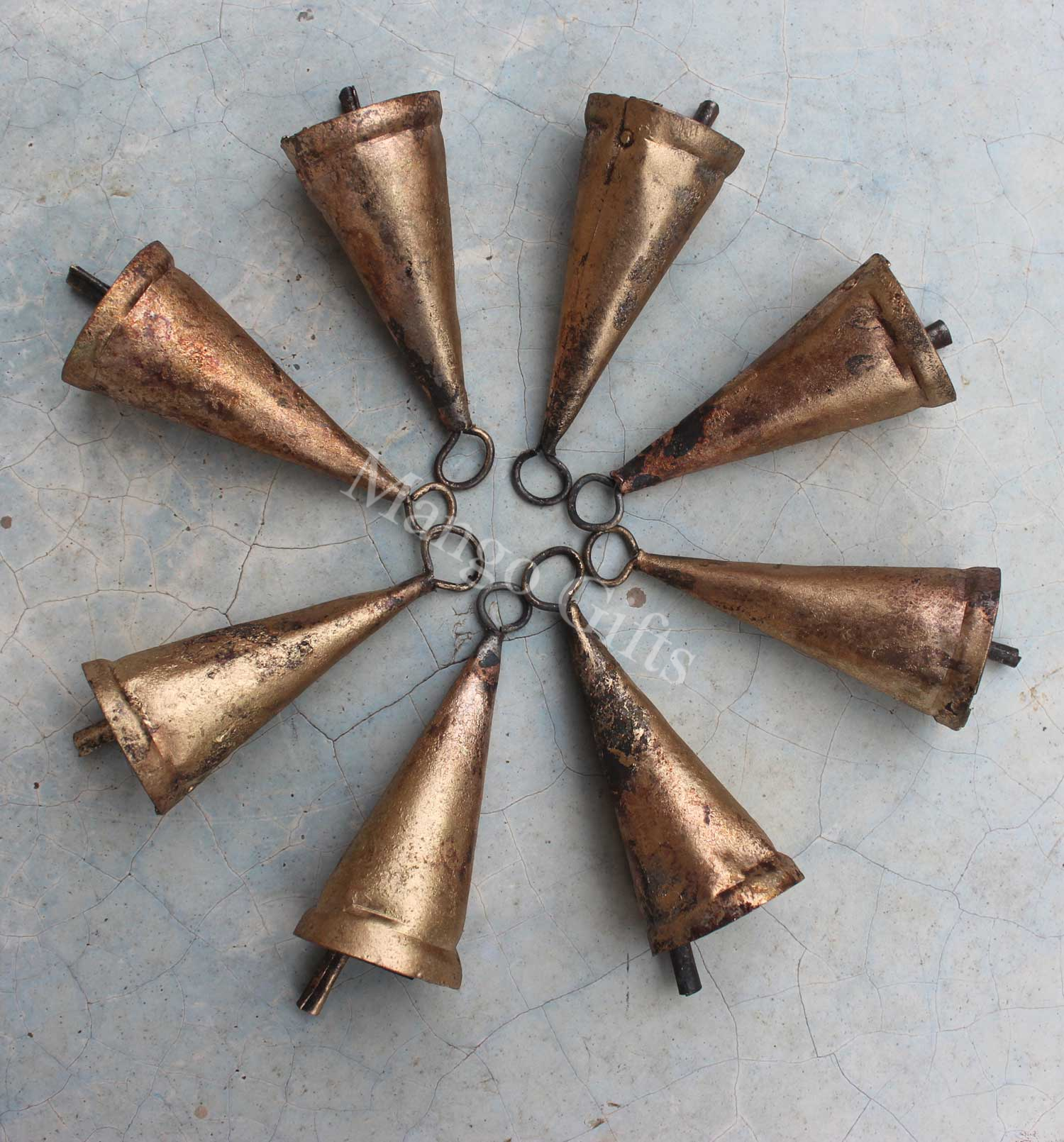 Vintage Indian Tin Bells - Rustic Chime & Decor