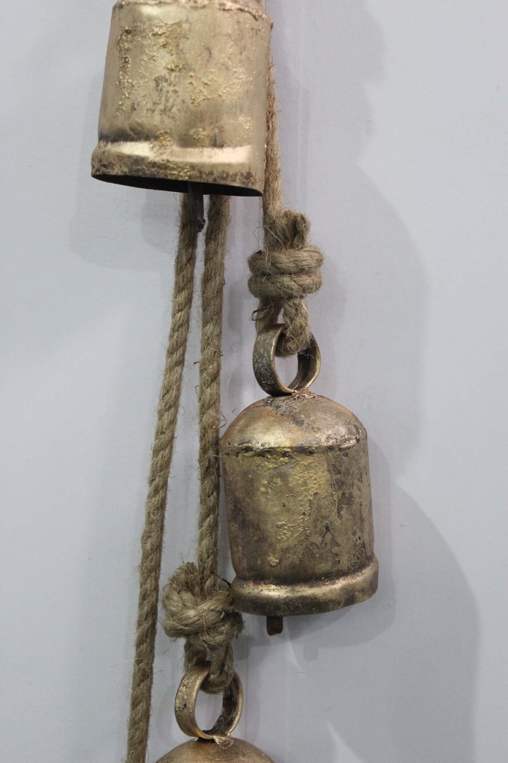 Antique Look Recycled Iron Cow Bells | Rustic Garden Chimes