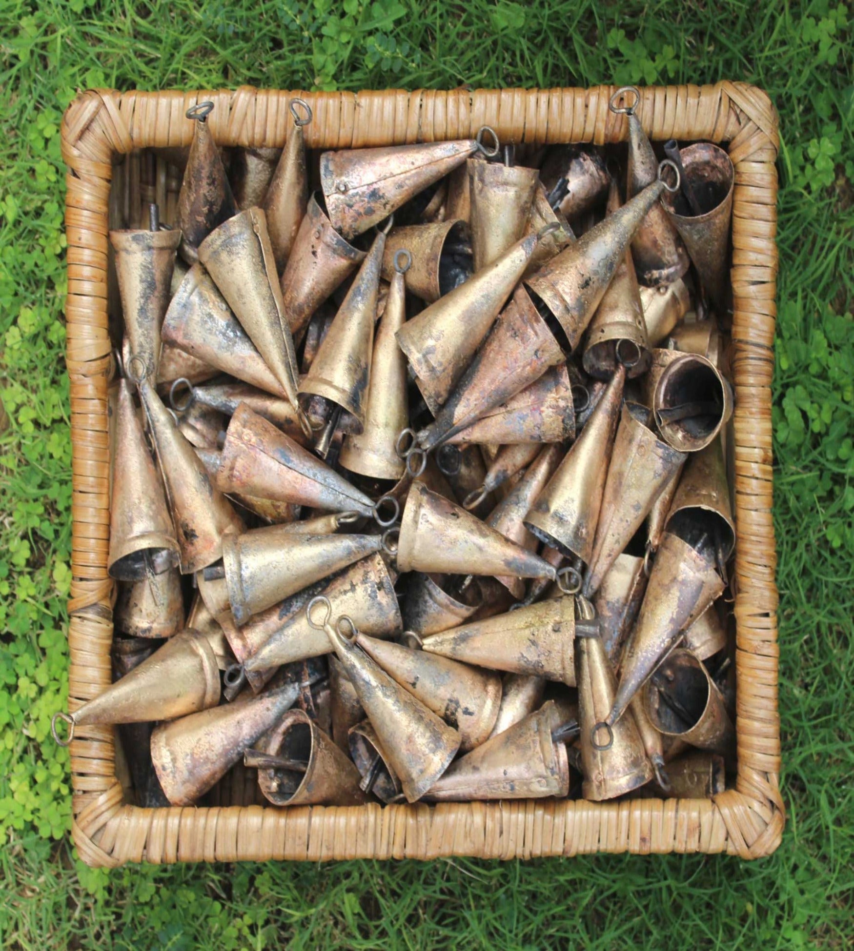 Vintage Indian Tin Bells - Rustic Chime & Decor