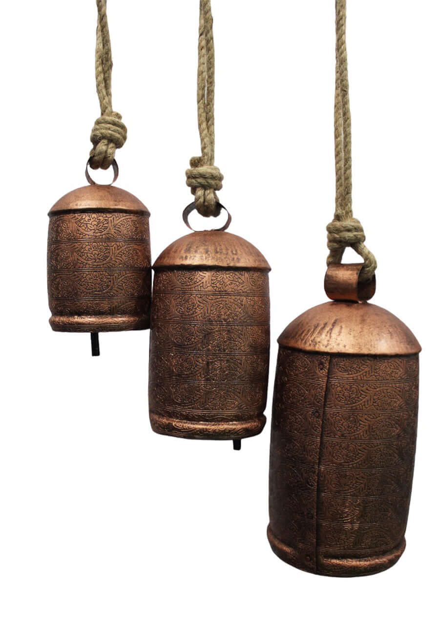 Vintage Harmony Cow Bells Set of 3 - Rustic Chimes