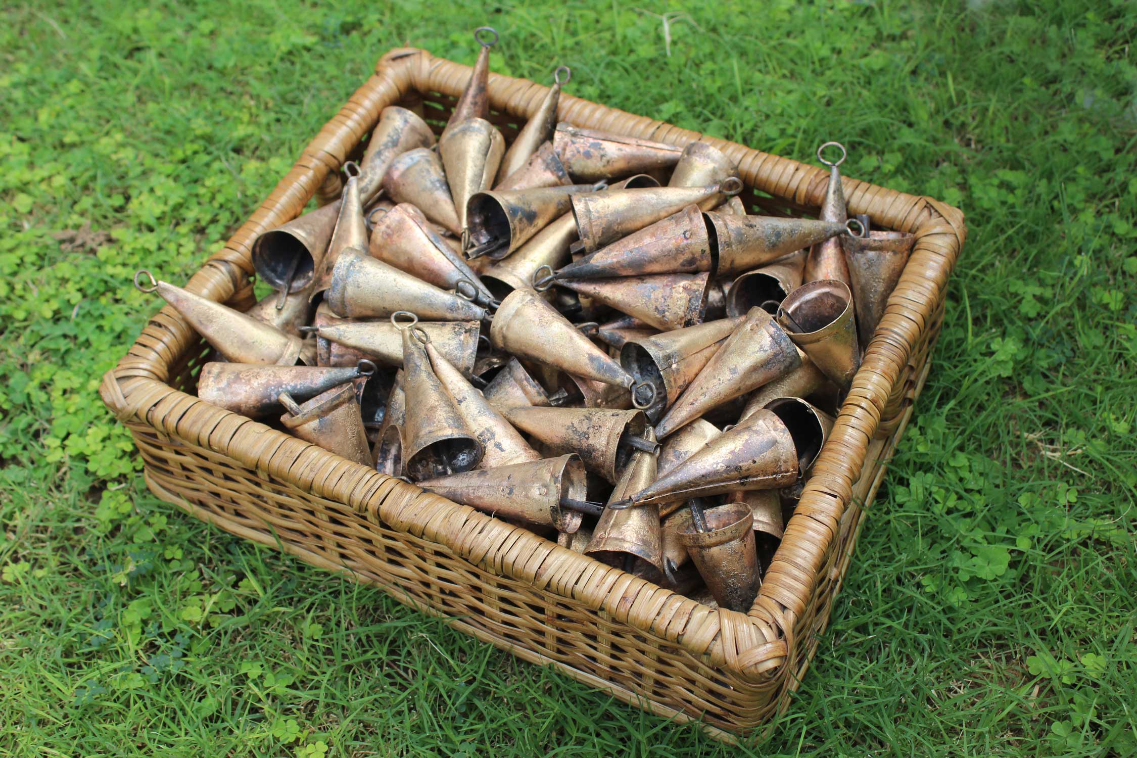 Vintage Indian Tin Bells - Rustic Chime & Decor