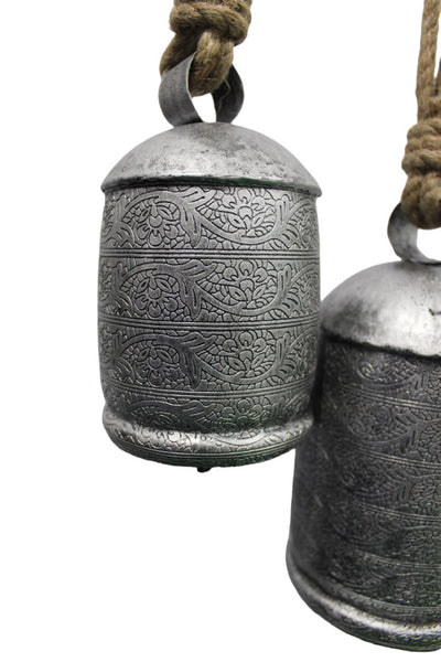 Mango Gifts Set of 3 Harmony Cow Bells Vintage Chimes Antique Look with Rustic Jute Rope