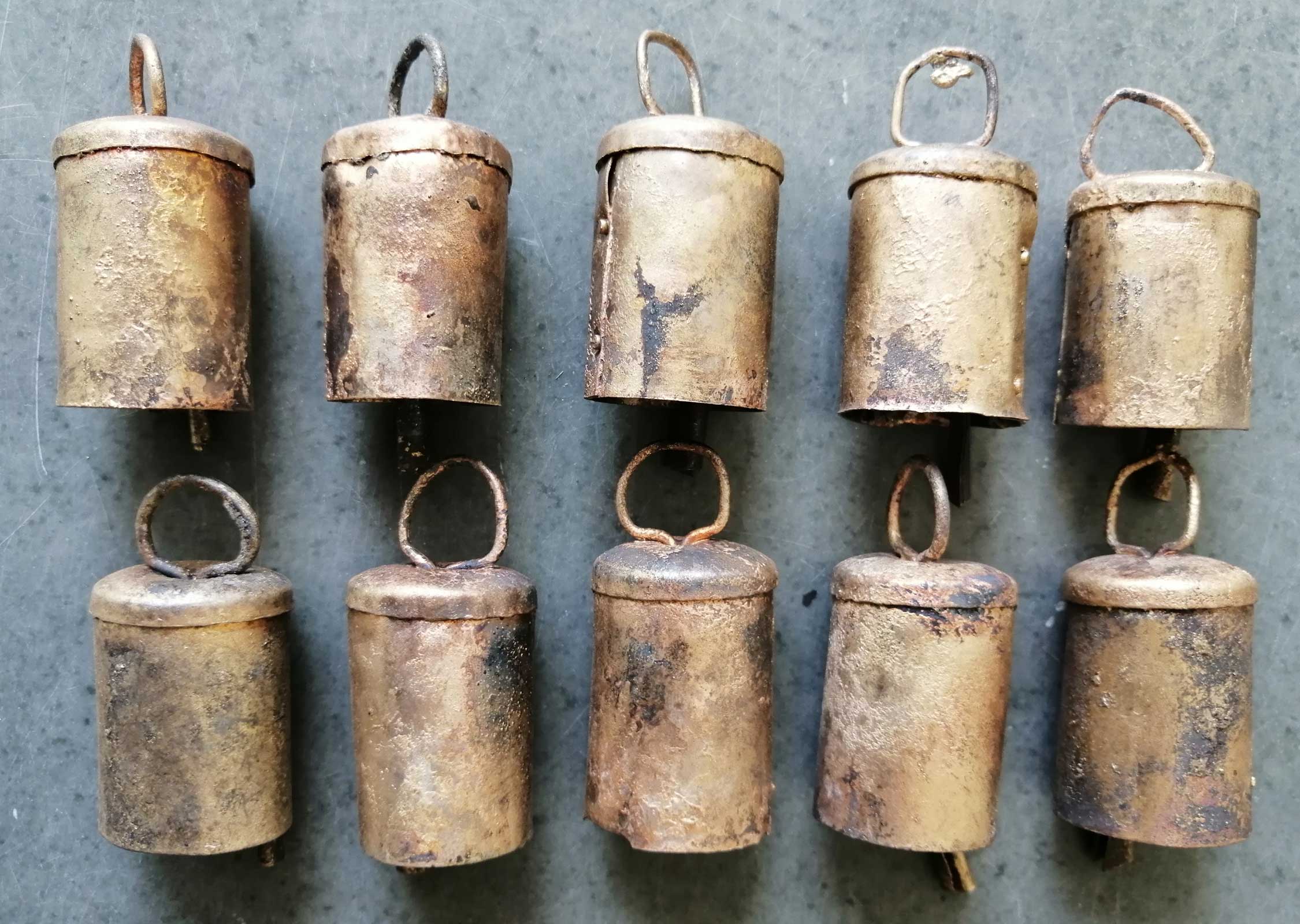 Vintage Cow Bells - Handmade Recycled Iron Tin | 2.5"