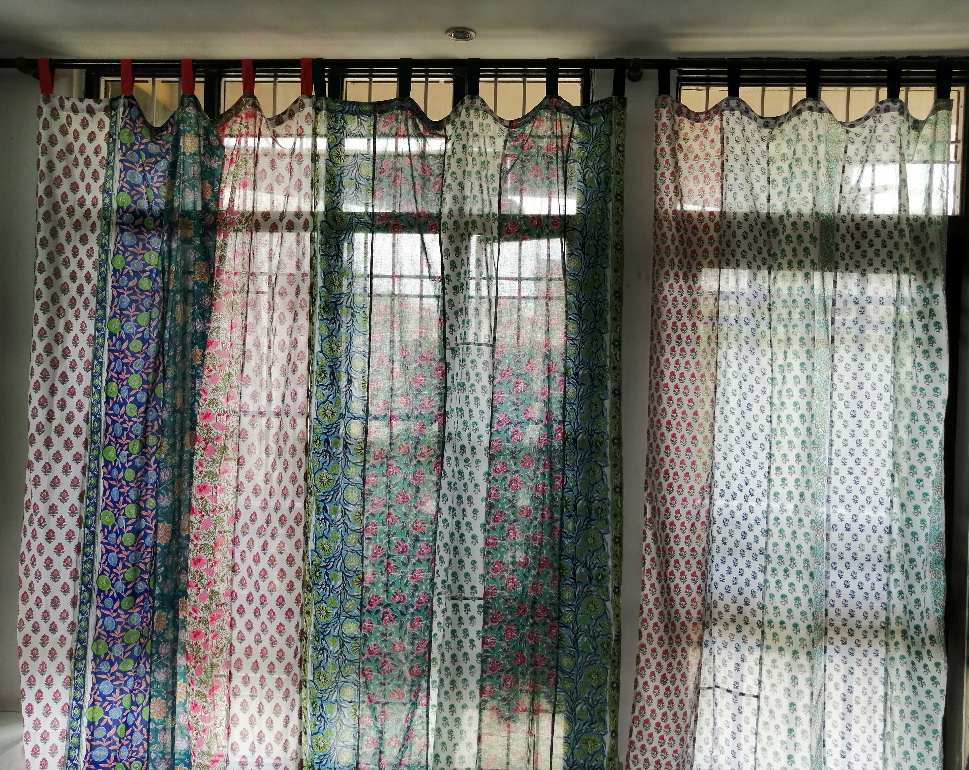 Wholesale Indian Hand Block print Patchwork Boho Curtain Window Panels 100%Cotton - Mangogiftsstore
