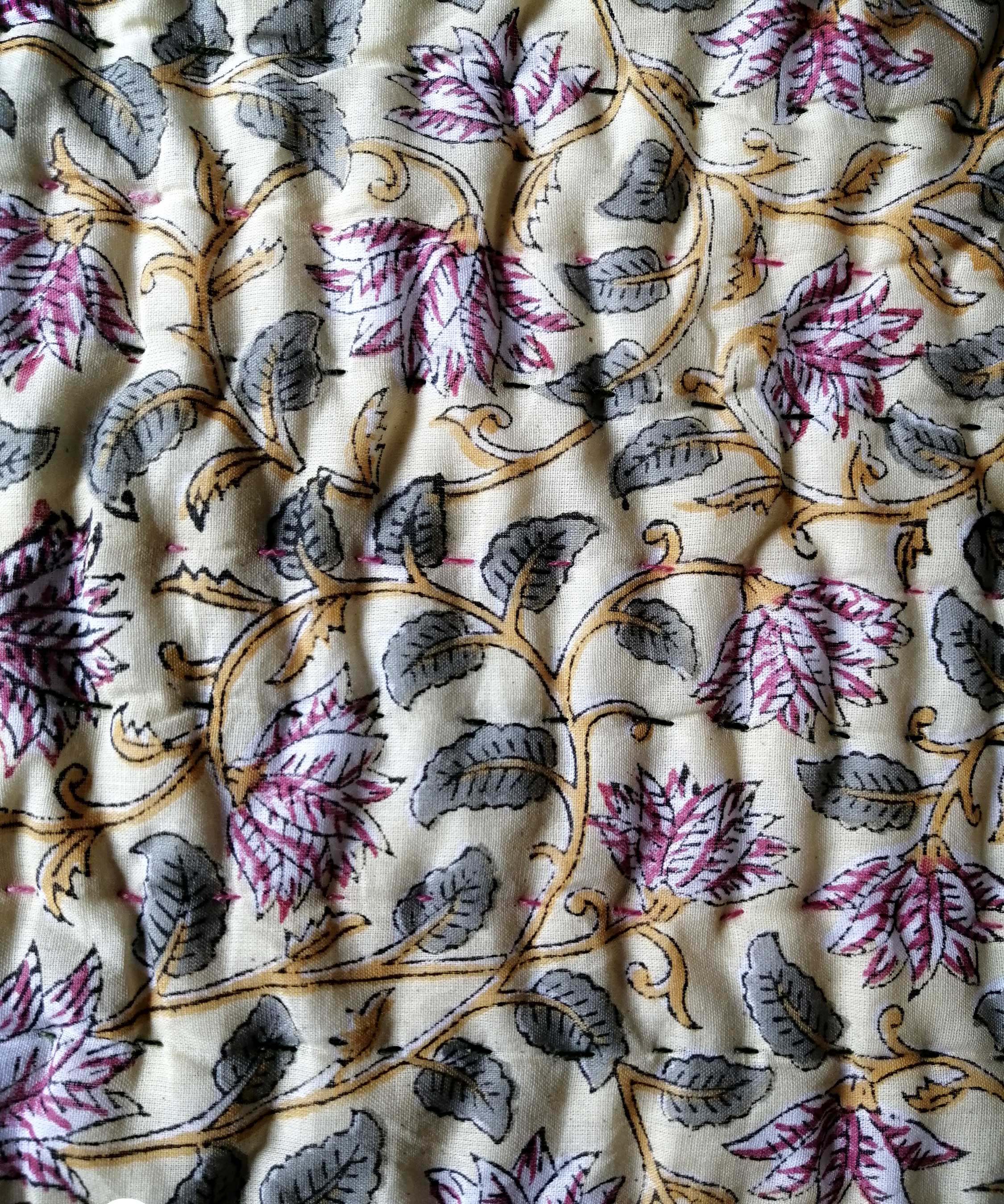 Reversible Katha Quilt 60x90 - Hand Quilted Jaipur Razai