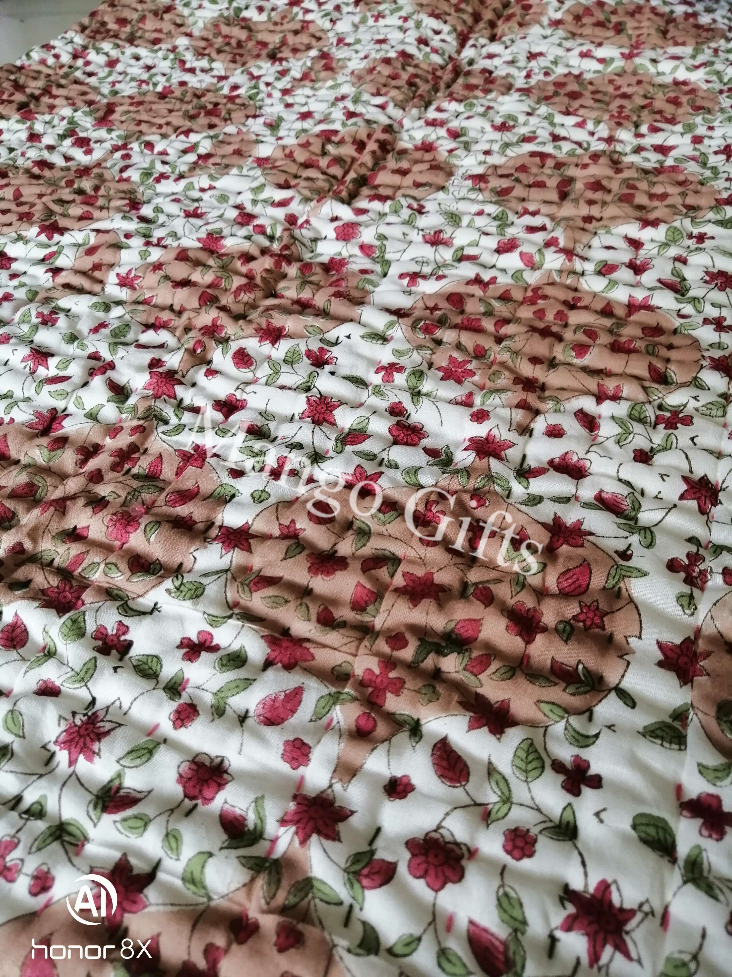 Reversible Katha Quilt 60x90 - Hand Quilted Jaipur Razai