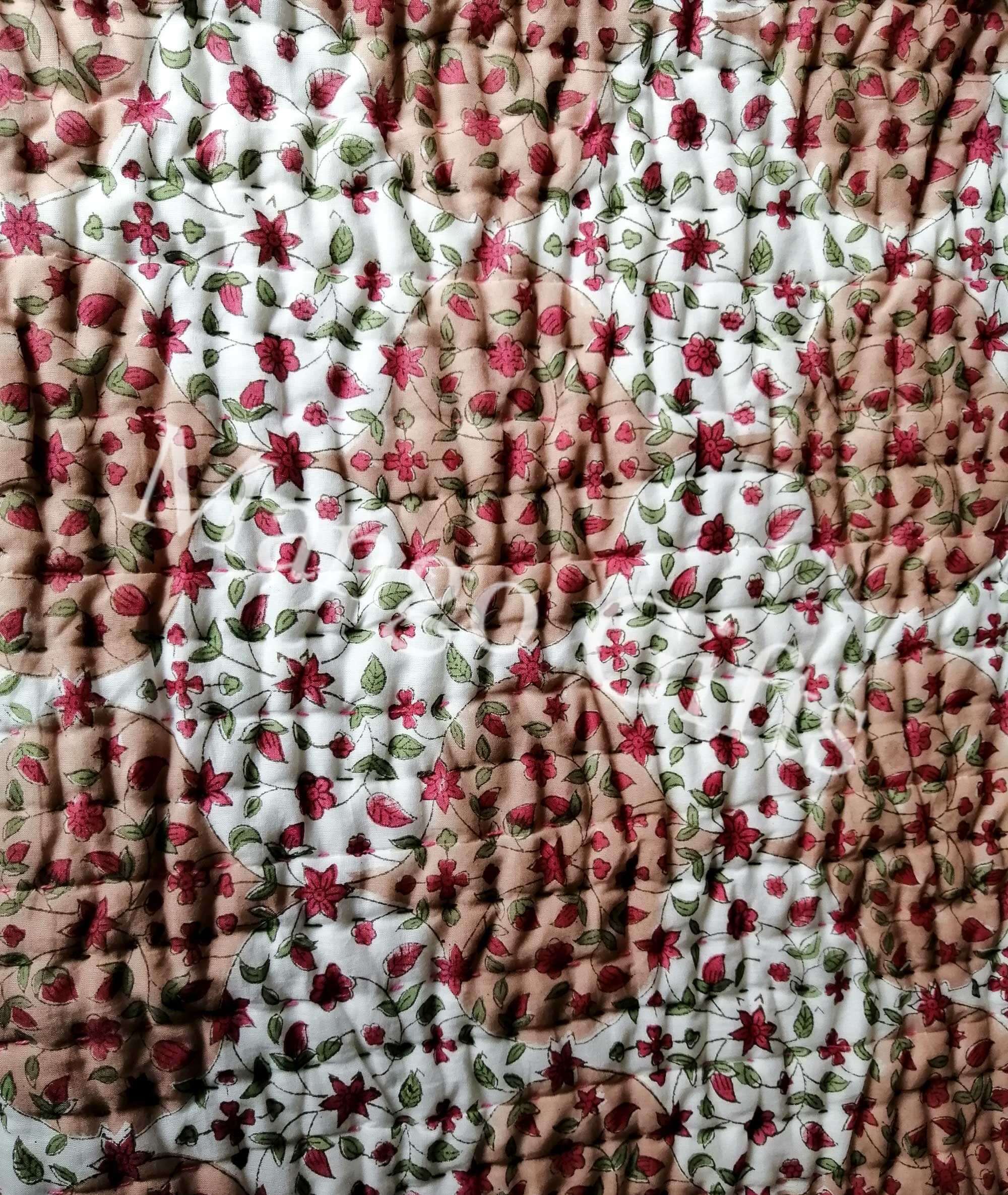 Reversible Katha Quilt 60x90 - Hand Quilted Jaipur Razai