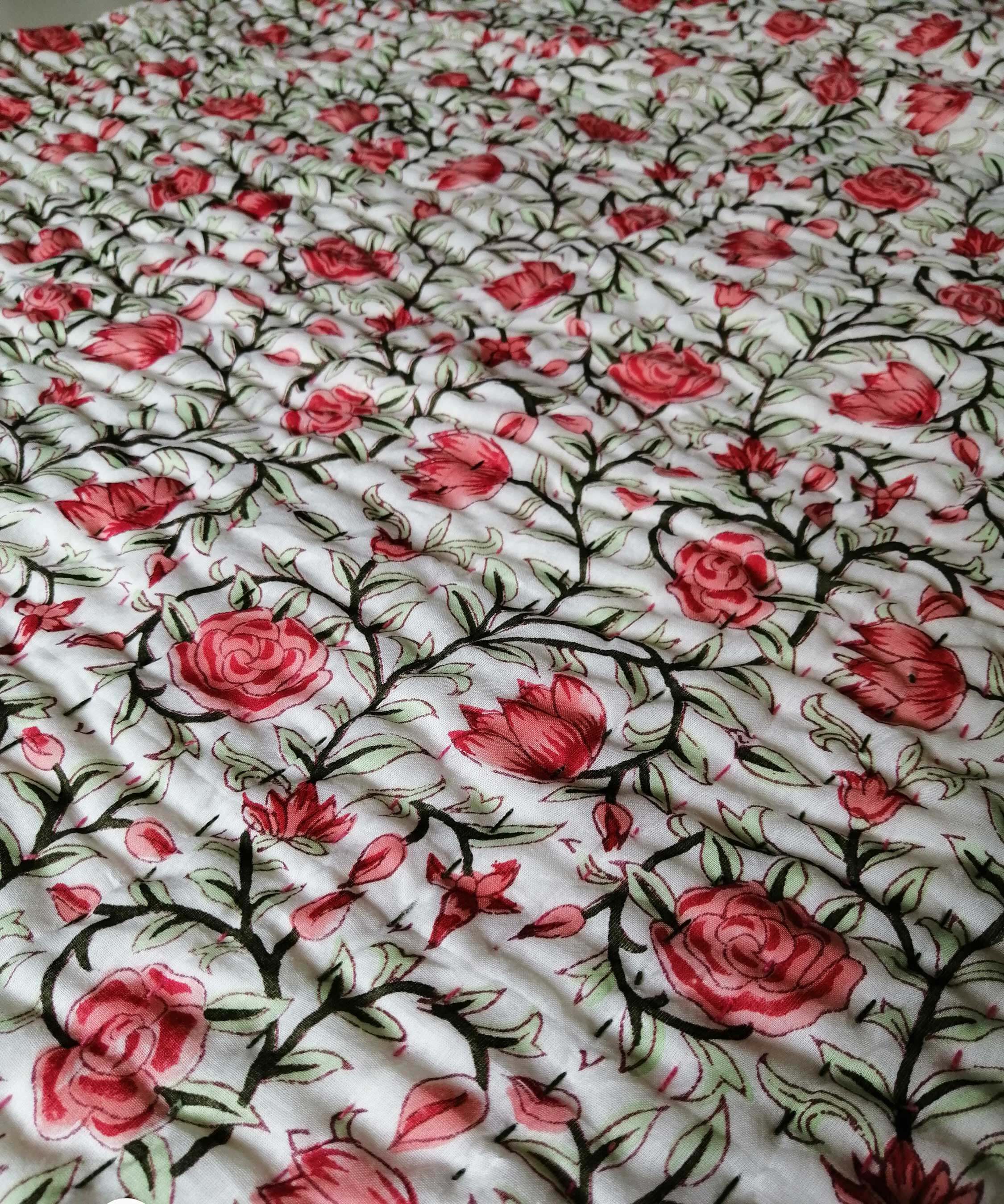 Reversible Katha Quilt 60x90 - Hand Quilted Jaipur Razai