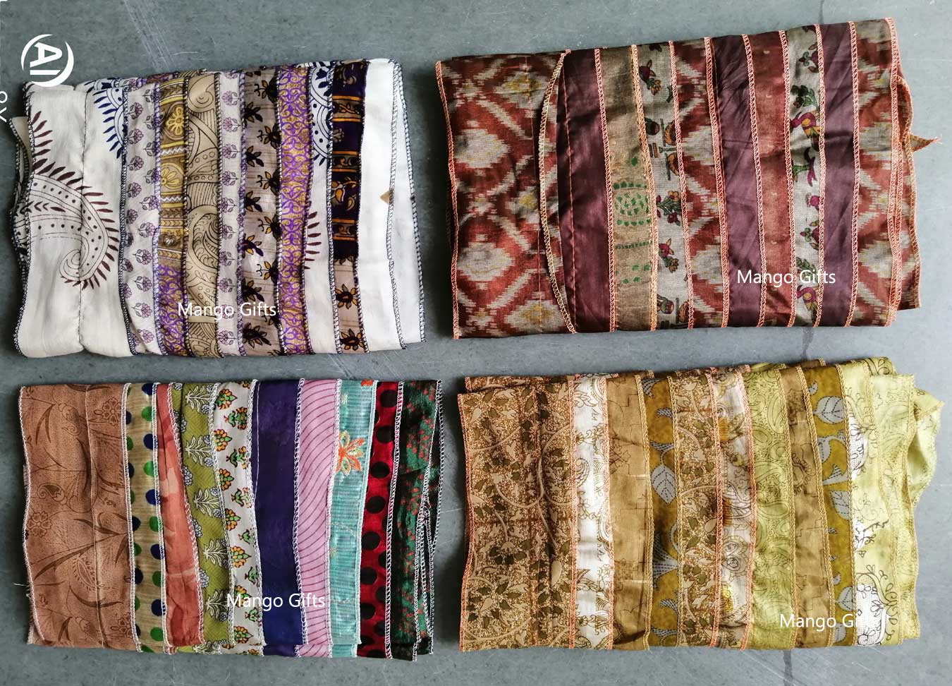 Handmade Vintage Silk Sari Scarves & Stoles from India Recycled Sari