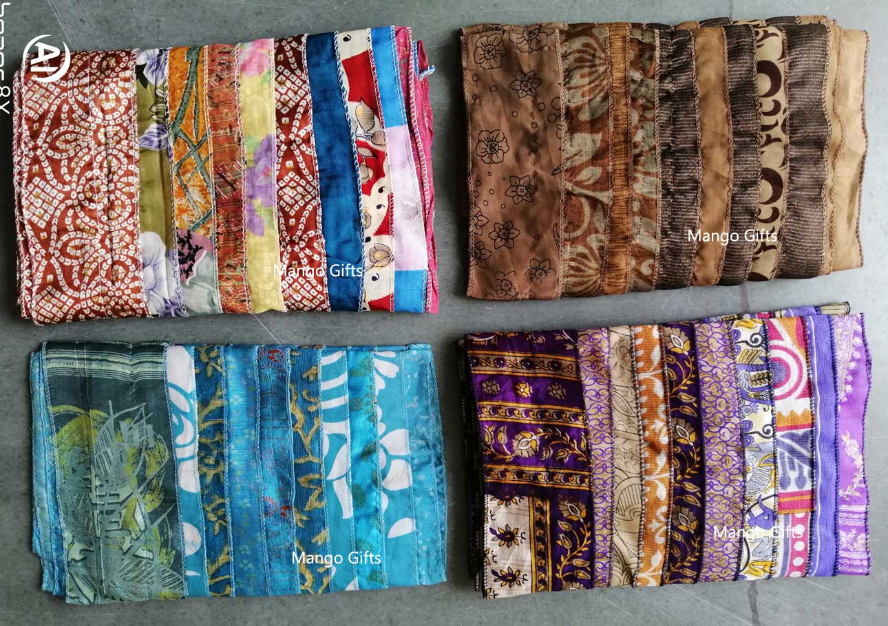 Handmade Vintage Silk Sari Scarves & Stoles from India Recycled Sari