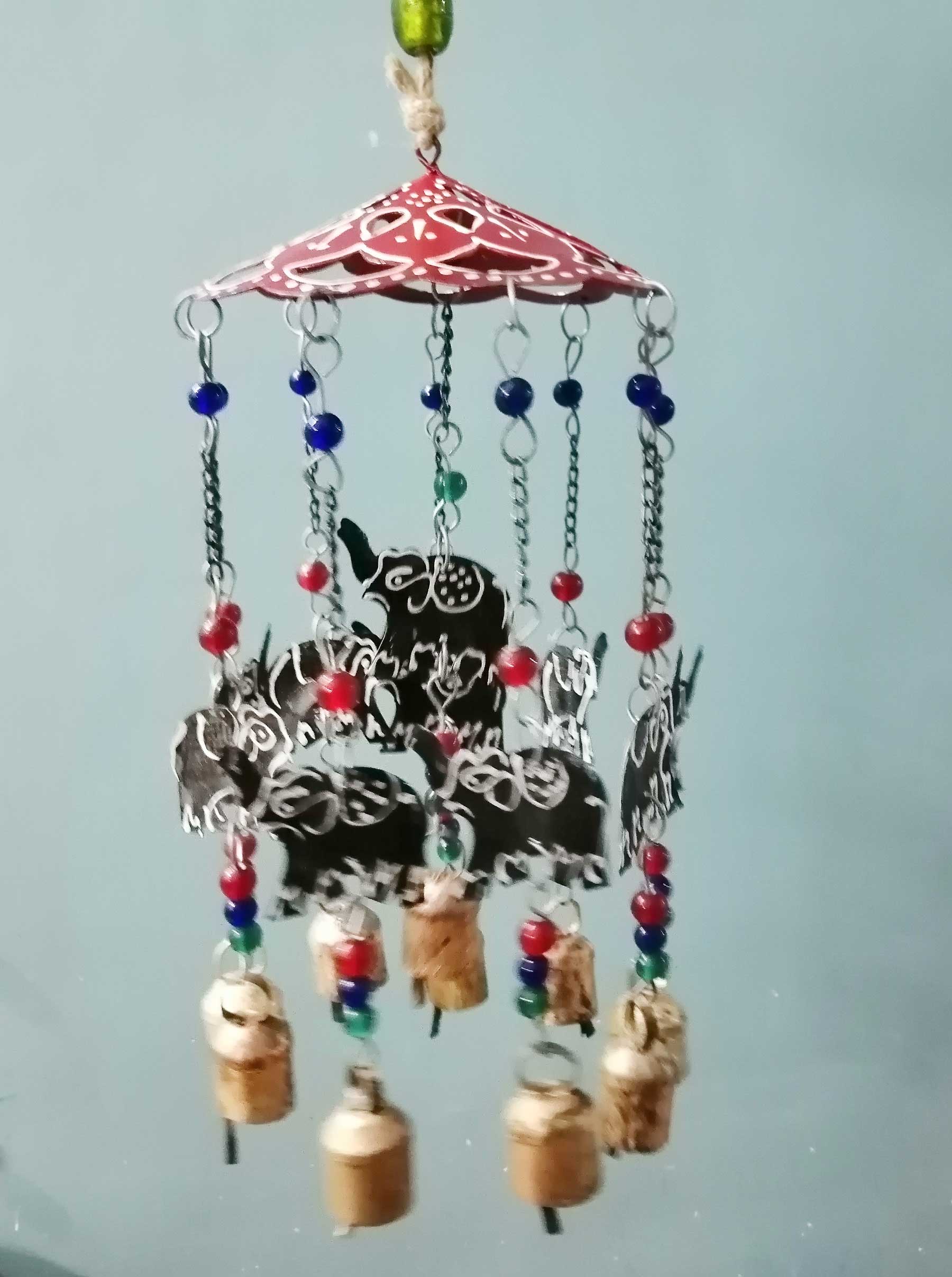 Elephant Wind Chimes with Beads & Bells - Home Decor