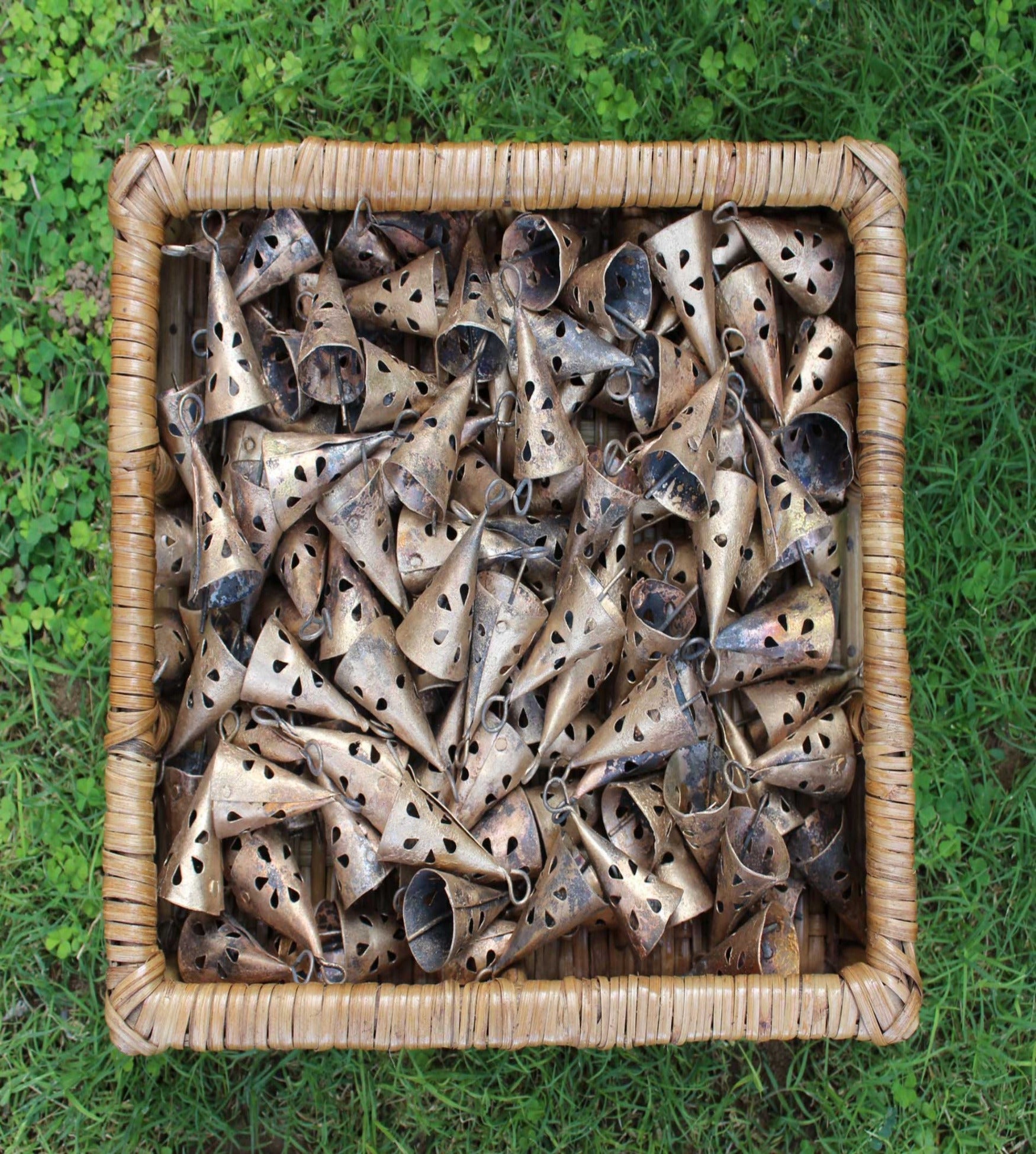 Rustic Indian Tin Bells - Shabby Chic Chime Boho,Handmade,Recycled Iron,Rustic Vintage,Shabby Chic,Shabby Chic Vintage bells,Vintage