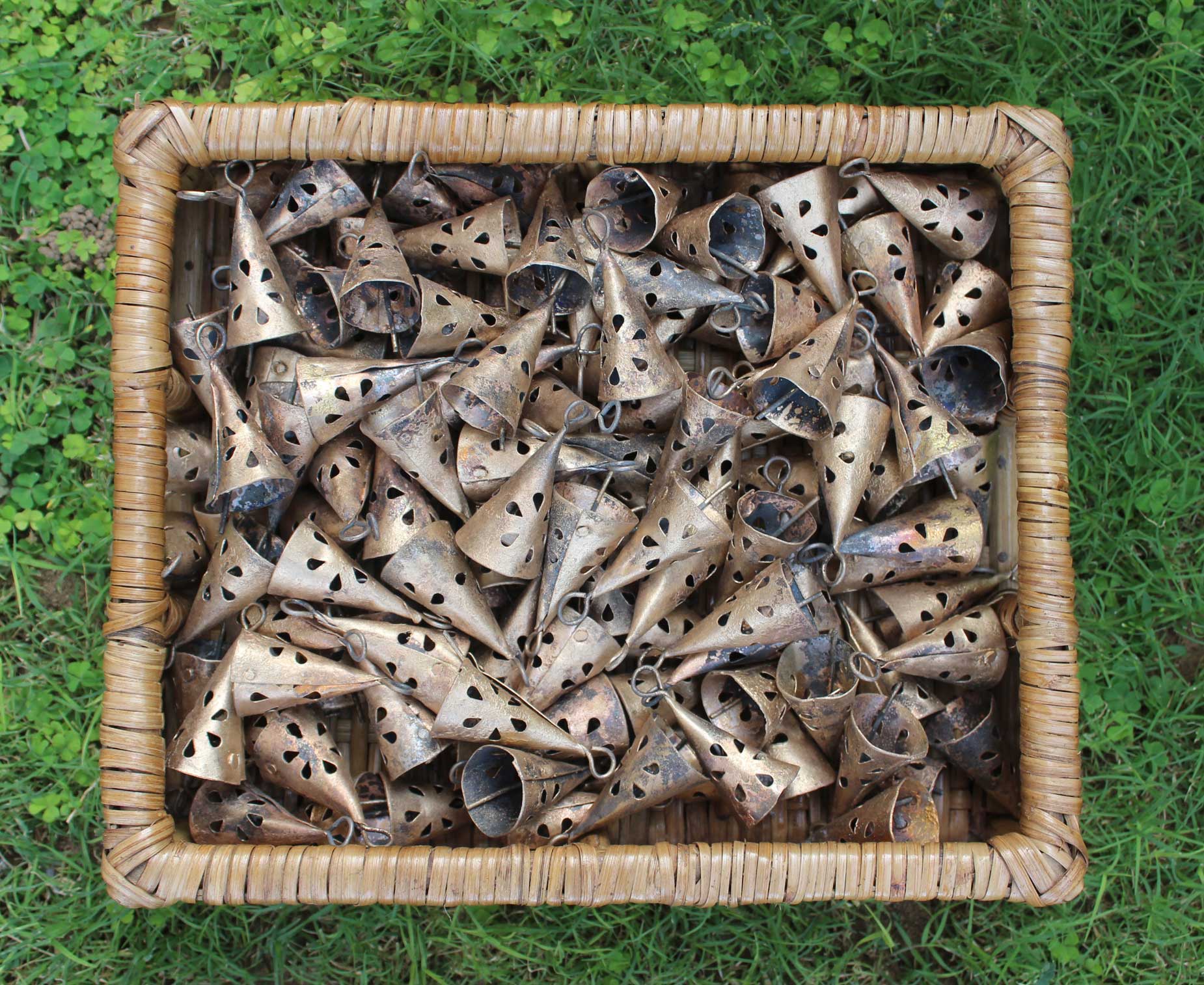 Rustic Indian Tin Bells - Shabby Chic Chime Boho,Handmade,Recycled Iron,Rustic Vintage,Shabby Chic,Shabby Chic Vintage bells,Vintage