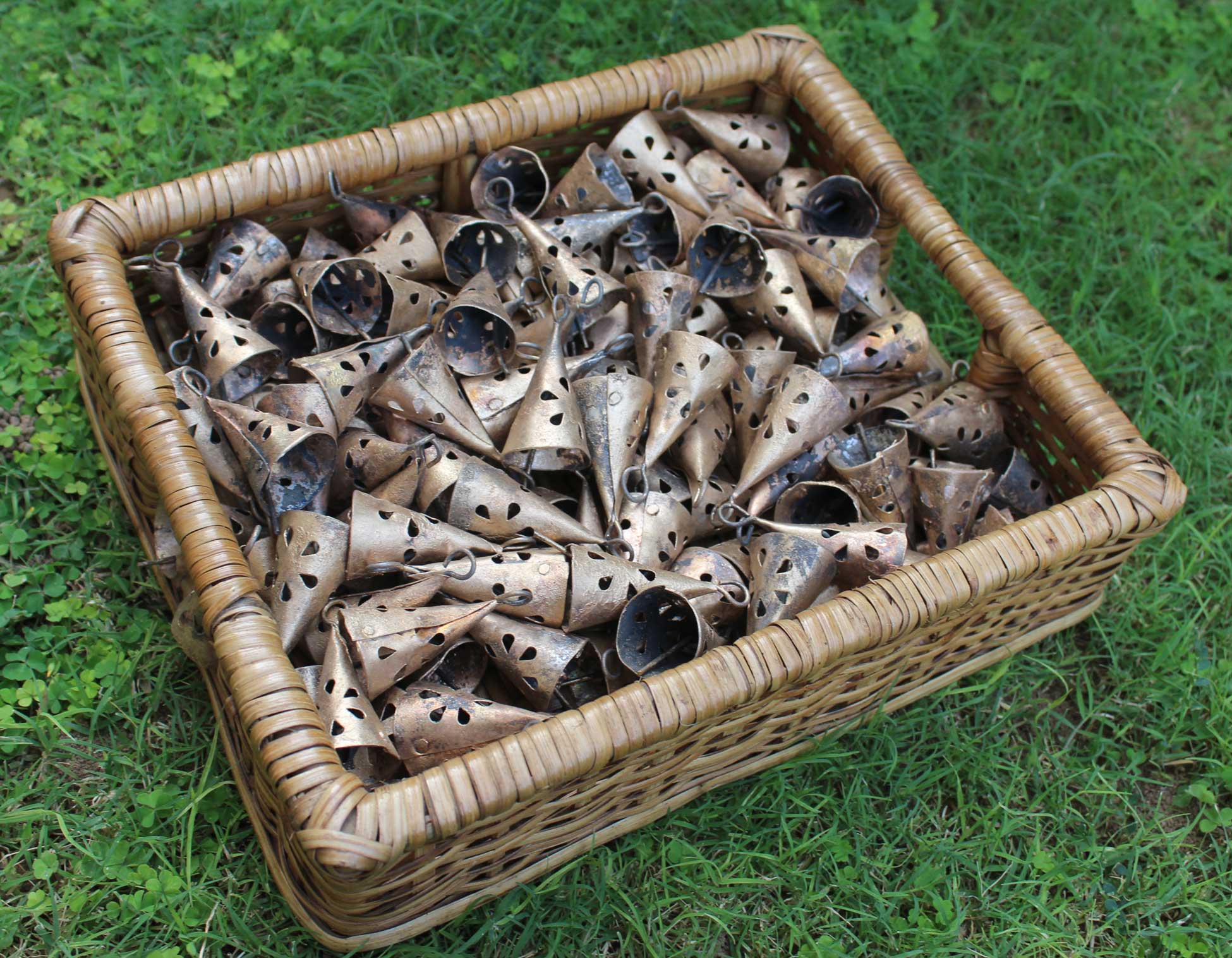 Rustic Indian Tin Bells - Shabby Chic Chime Boho,Handmade,Recycled Iron,Rustic Vintage,Shabby Chic,Shabby Chic Vintage bells,Vintage