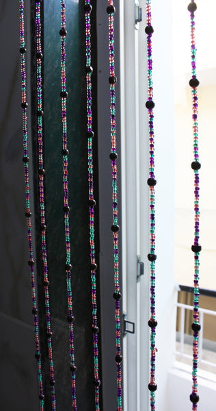 Bohemian Hippy Beaded Doorway Garland Boho Curtain 190 cm Glass Bead Strands with Jingle Bells Colorful Boho Home Decor