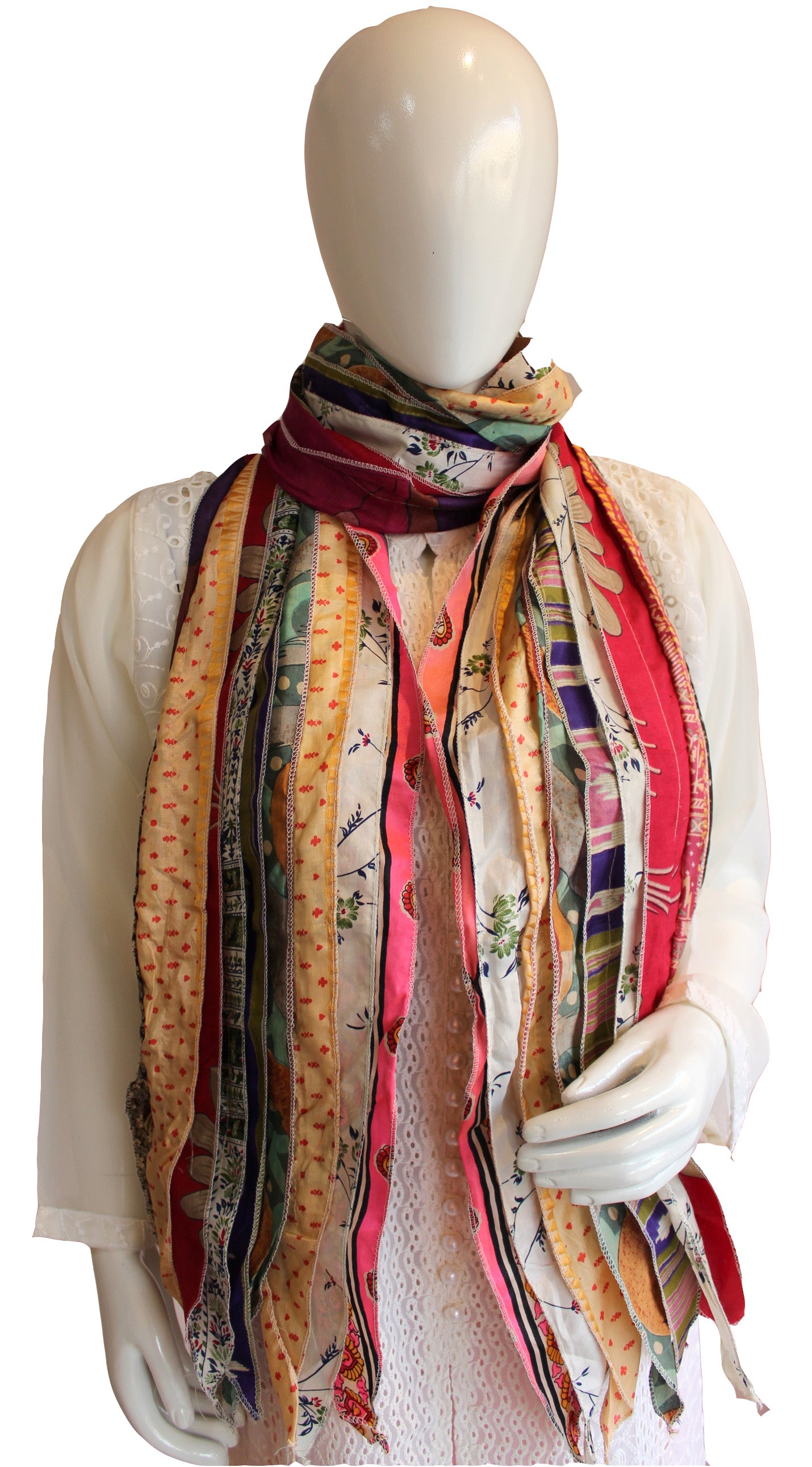 Handmade Vintage Silk Sari Scarves & Stoles from India Recycled Sari