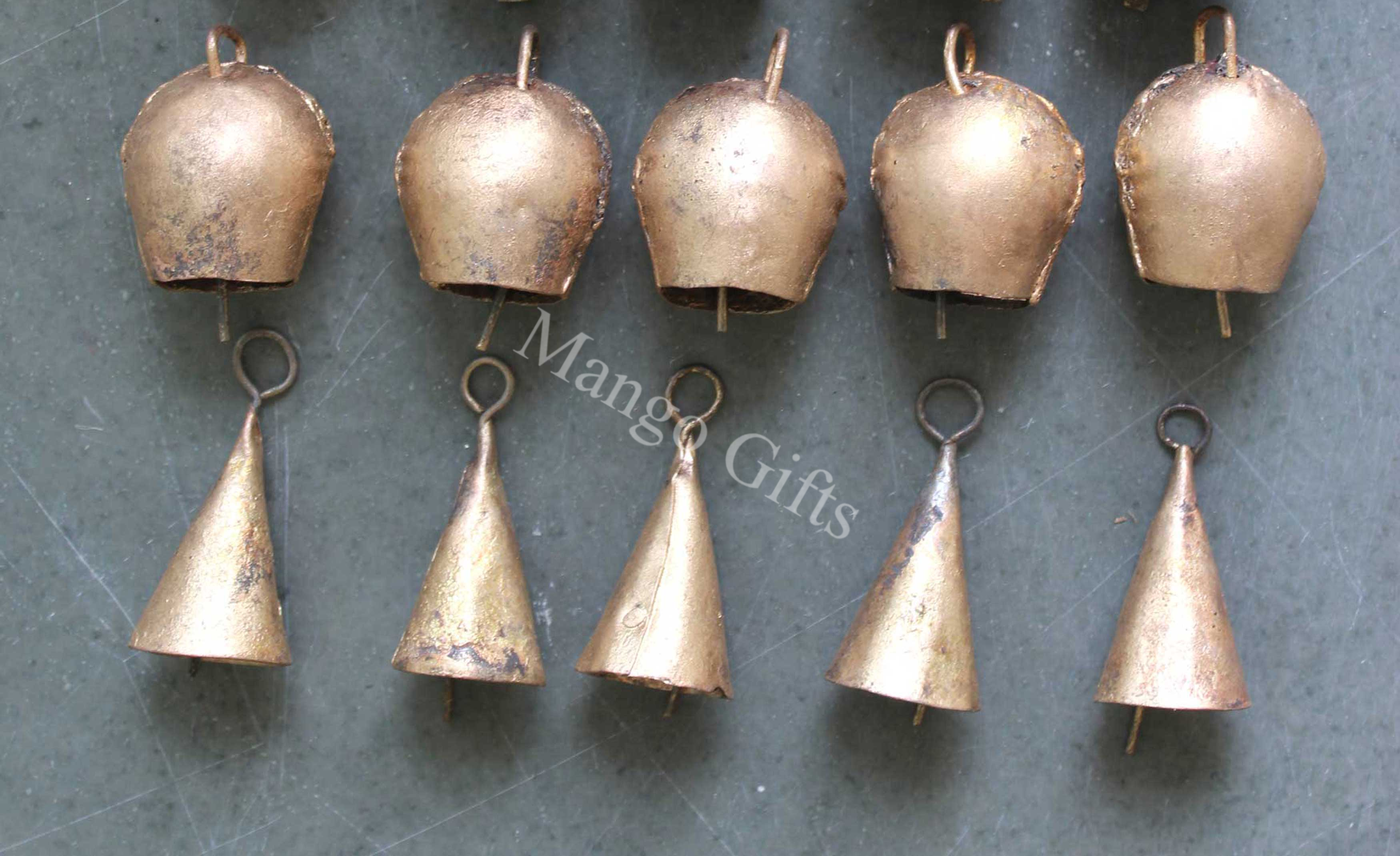 Rustic Iron Tin Wall Hanging Bells - Vintage Charm