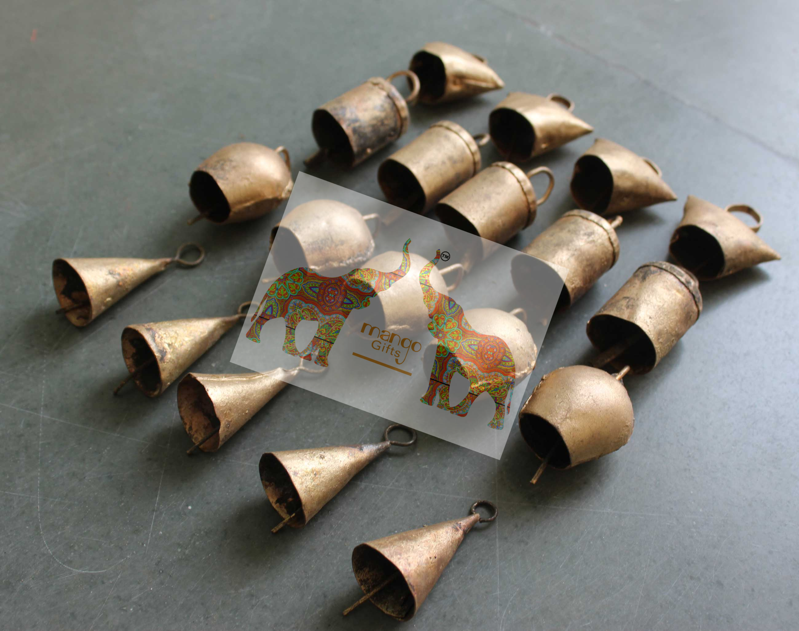 Rustic Iron Tin Wall Hanging Bells - Vintage Charm