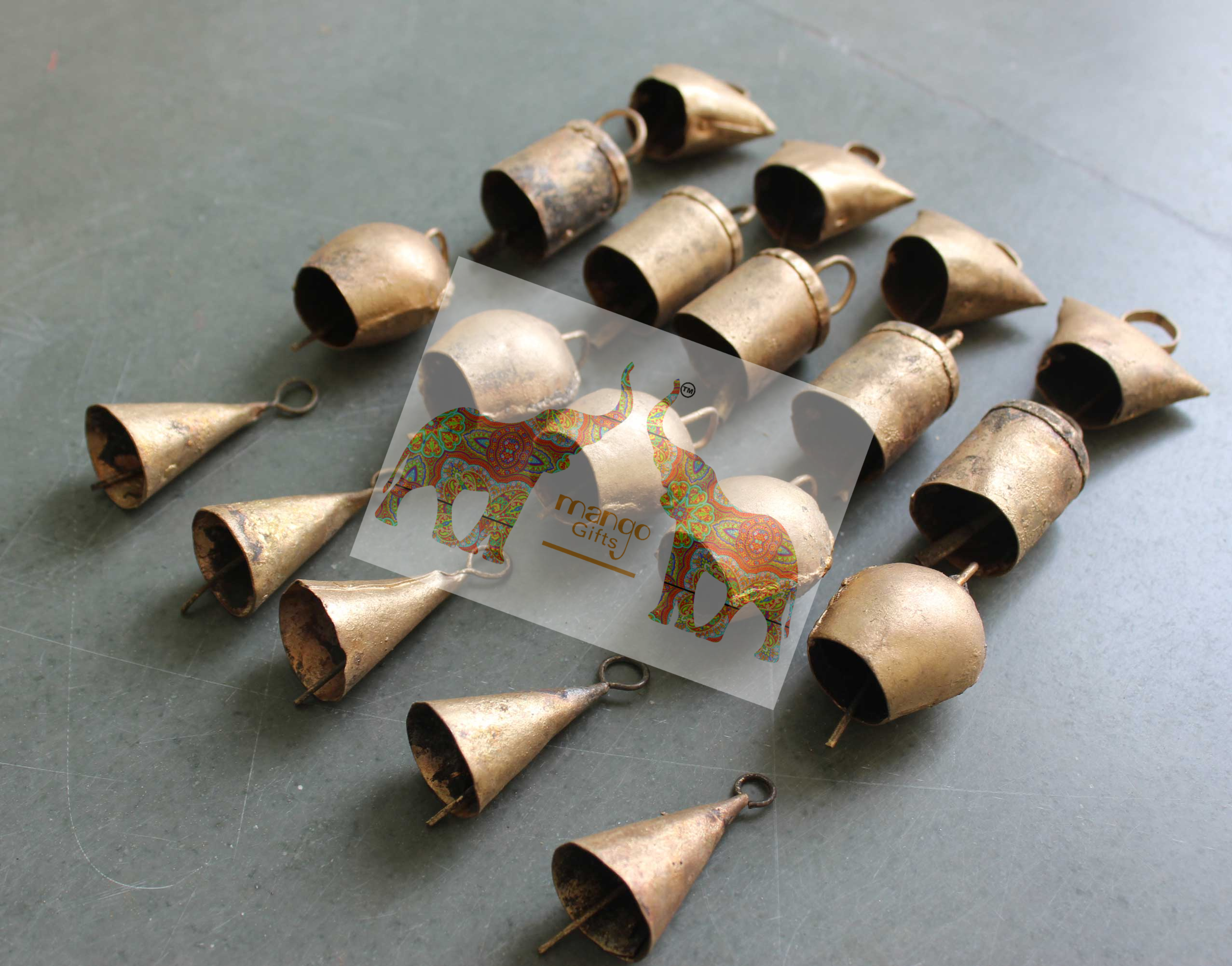 Rustic Iron Tin Wall Hanging Bells - Vintage Charm