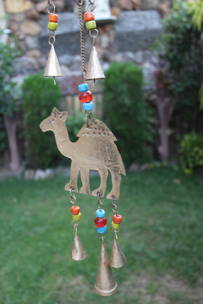 Handmade Camel Bells Wall Hanging String Decoration Windchime Patio Decor Indian 84 cm Length - Mangogiftsstore